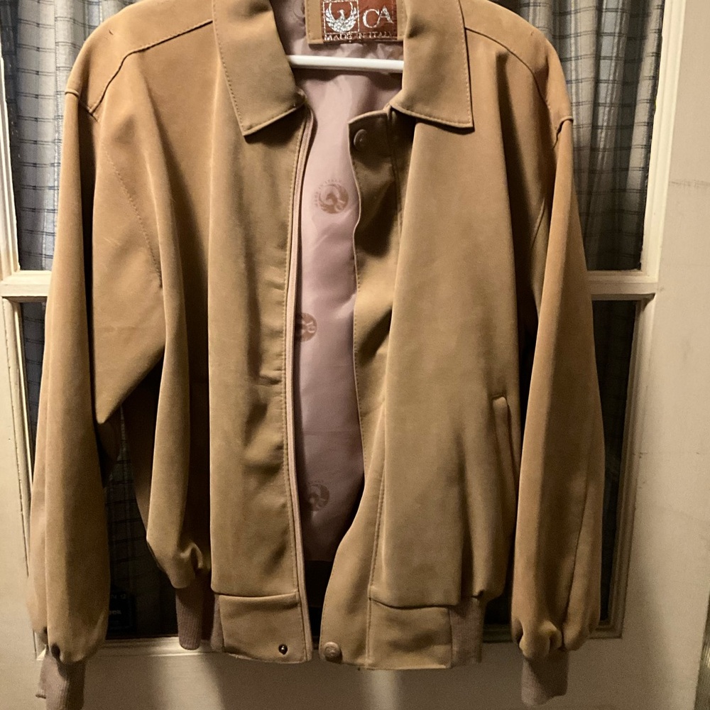 Collection CA Made In Italy Size Medium Light Beige Suede Jacket